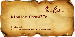 Kindler Csatár névjegykártya